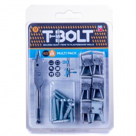 T-Bolt Plasterboard Fixing Multi Pack of 12 65kg Per Fixing One Size Fits All